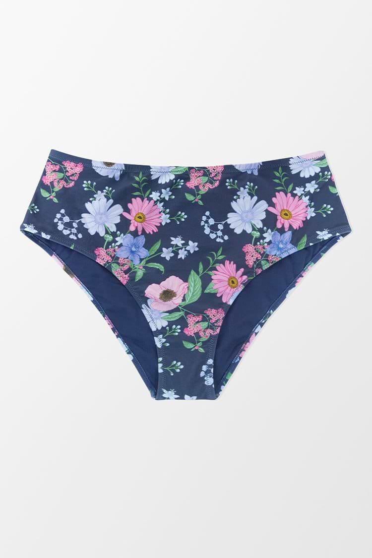 Plus Size Floral High Waist Bikini Bottom