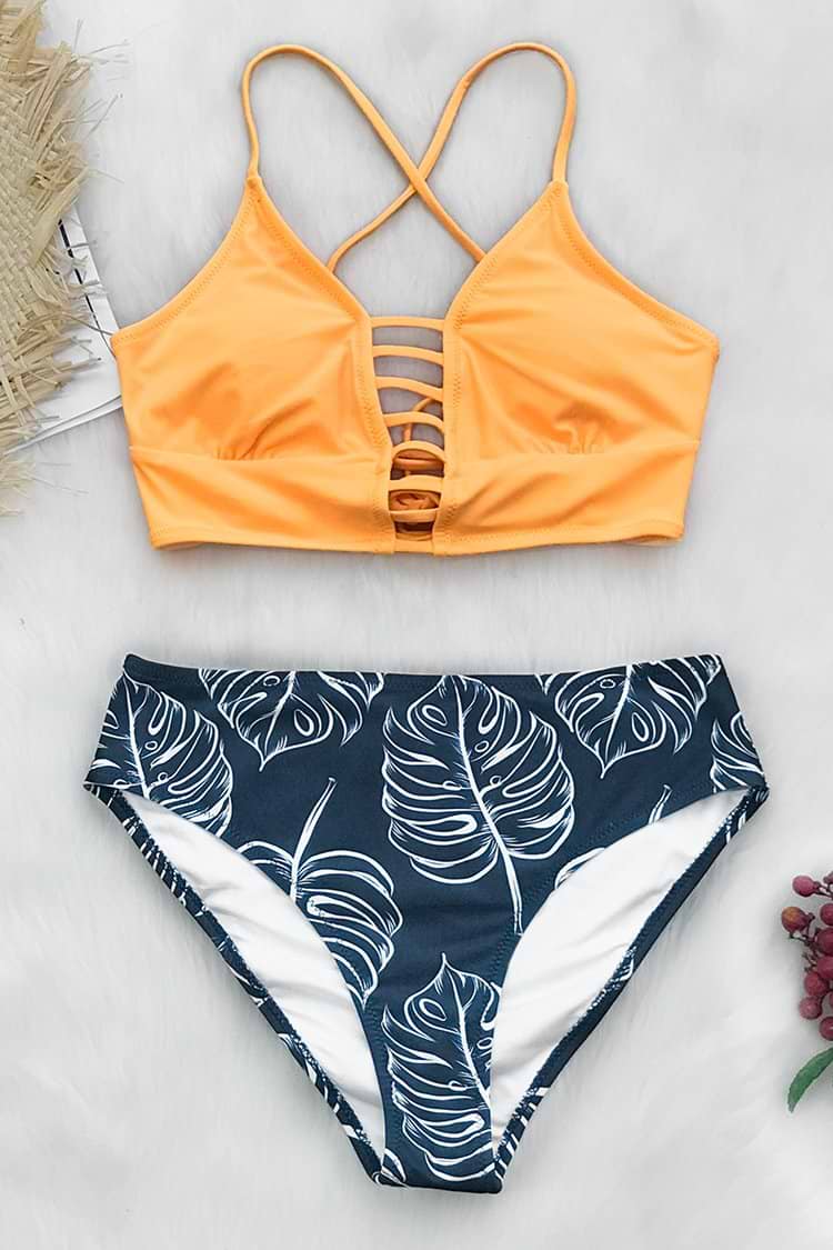 Bikini Estampado Amarillo y Floral