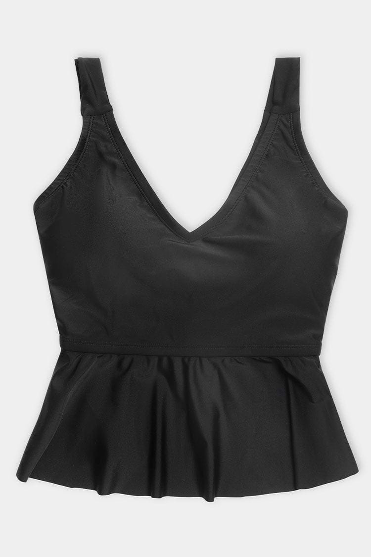 Charmed Romance Cropped Peplum Plus Size Tankini Top