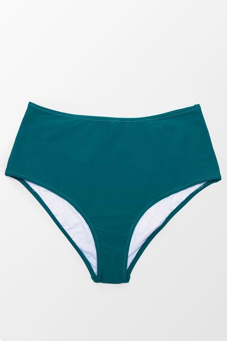 Braguita de Bikini Verde Azulado de Cintura Alta Talla Grande