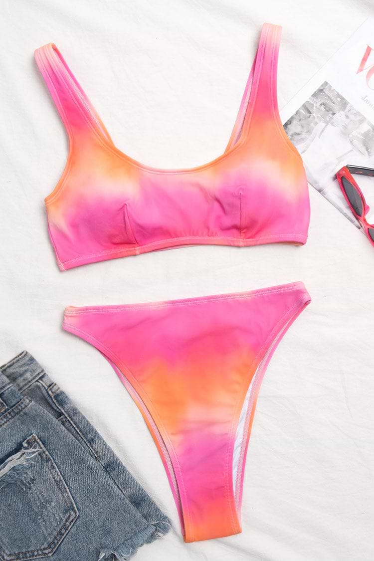 Ombre Tank-Oberteil und High waist Bikinihose