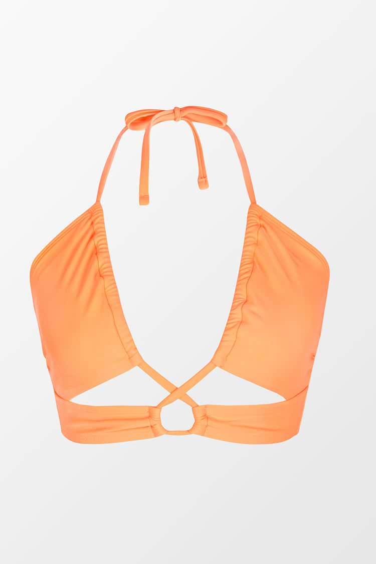 Haut de bikini découpé à col en V