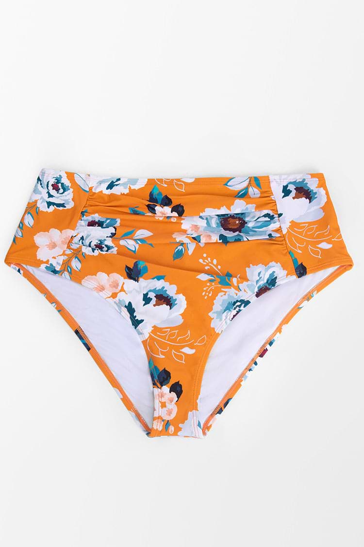 Esther Floral High Waisted Plus Size Bikini Bottom