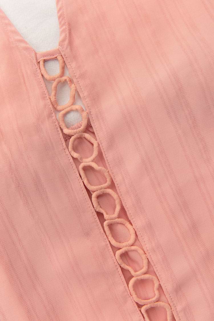 Rückenfreies Neckholder Slip-Strandkleid mit V-Ausschnitt