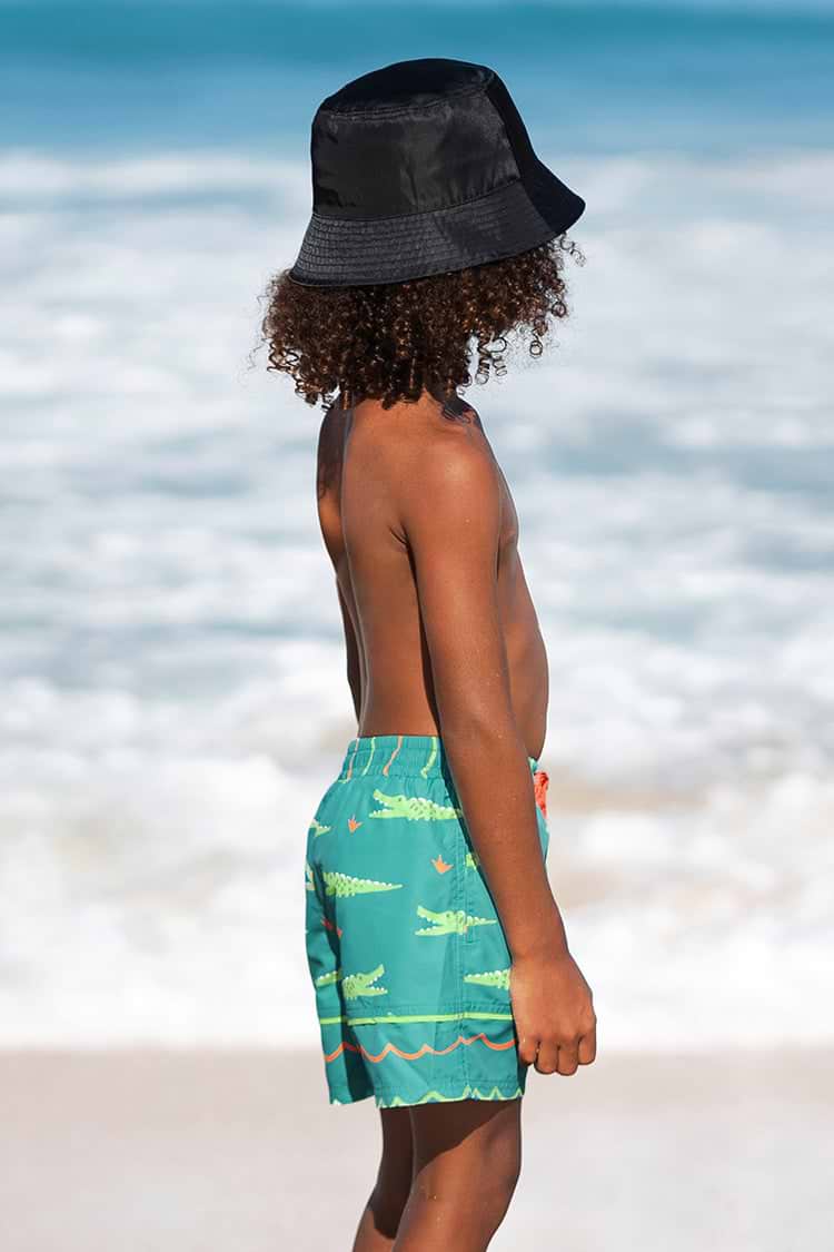 Rainforest Grün Boogie Woven pantalones cortos de baño para chicos