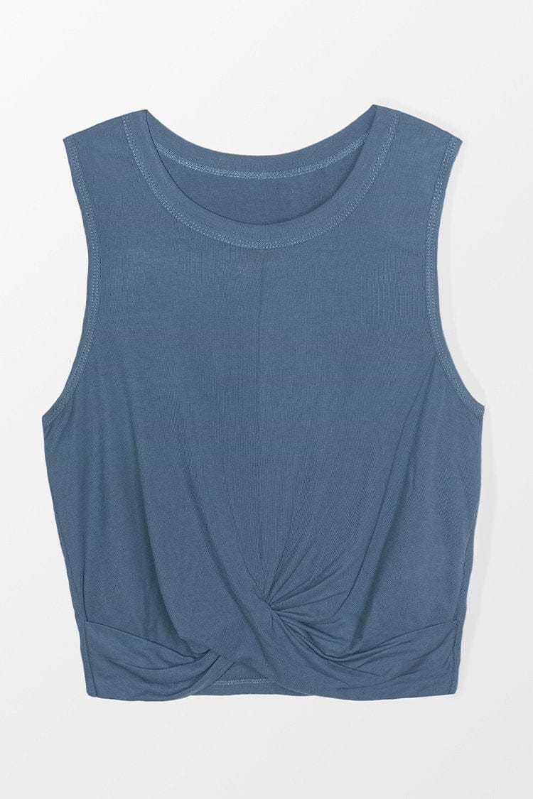 Shimmer Sleeveless Twist Sweatshirt