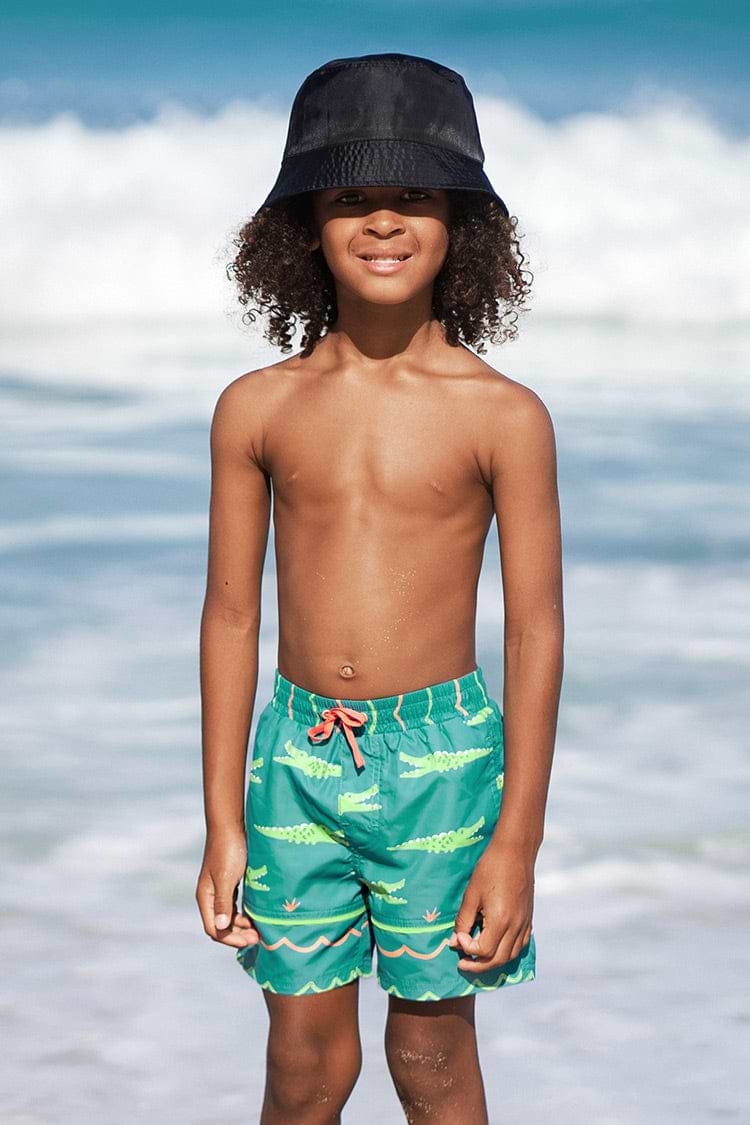 Rainforest Grün Boogie Woven pantalones cortos de baño para chicos