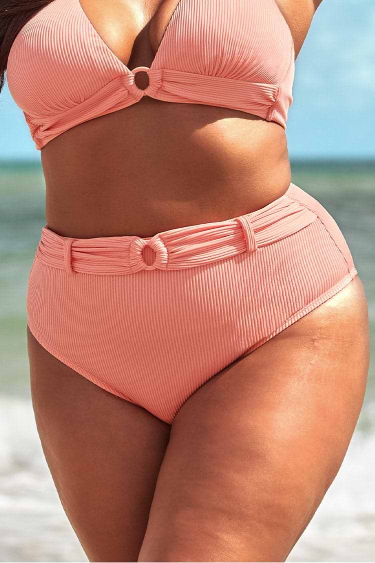 Janet O-ring Belt High Waisted Plus Size Bikini Bottom