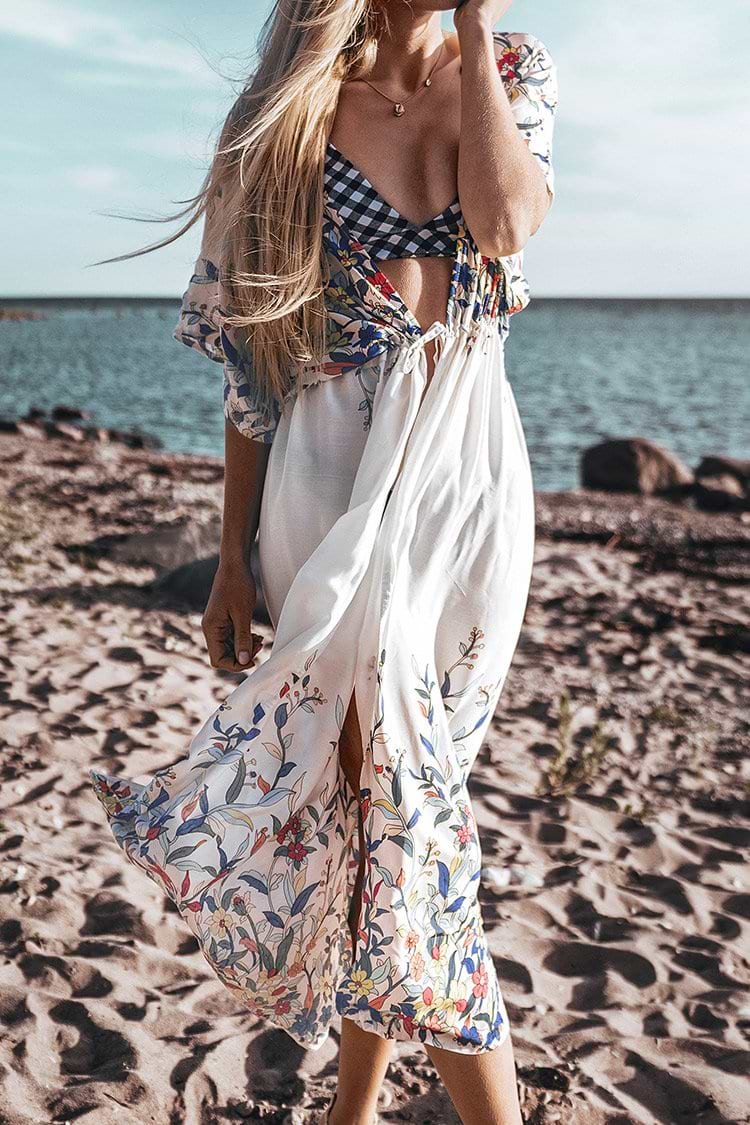 Vestido Midi Flores Silvestres