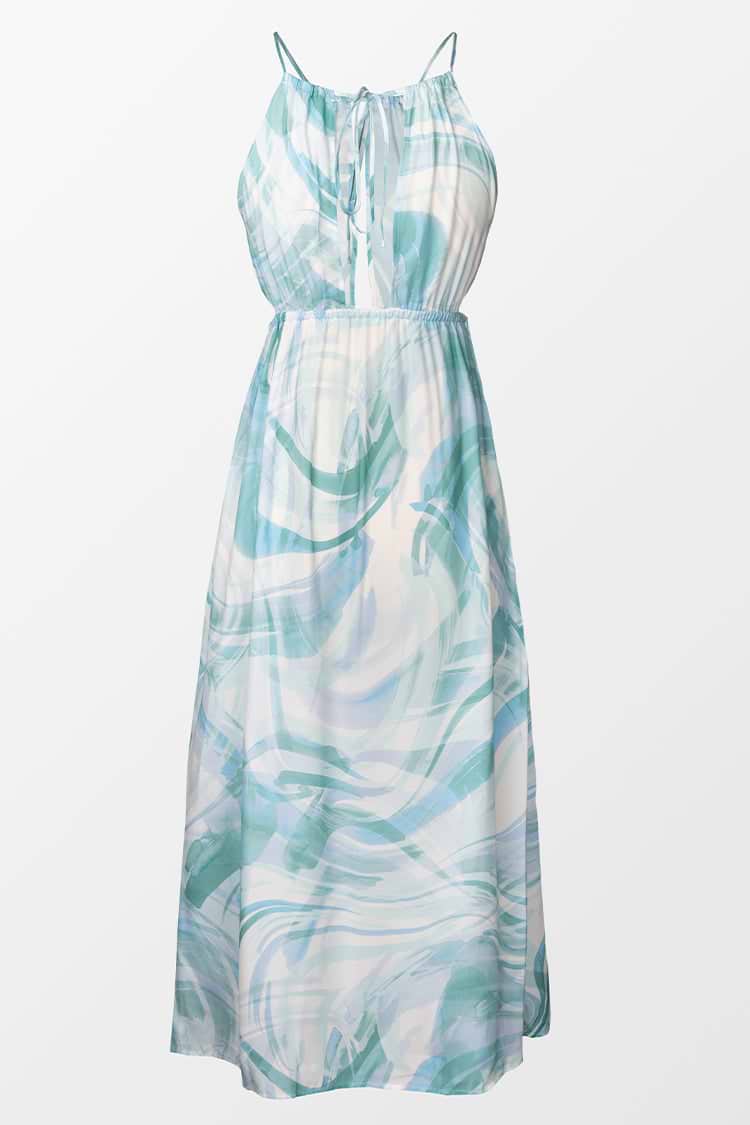 Kleid mit Marmor-Print und Cut-out