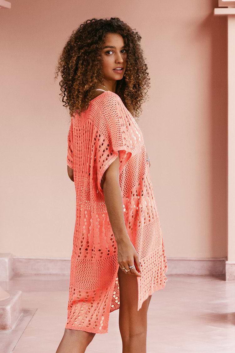 V-Ausschnitt Cover Up mit Hollow Out