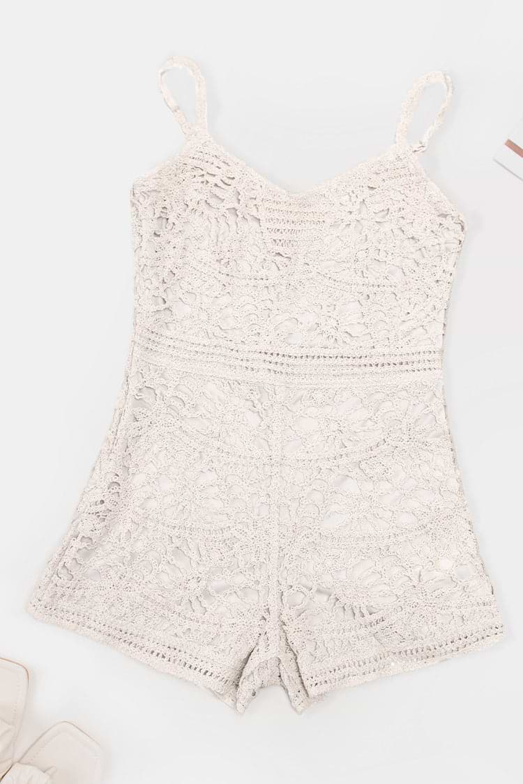 Barboteuse bohème en crochet à col scoop