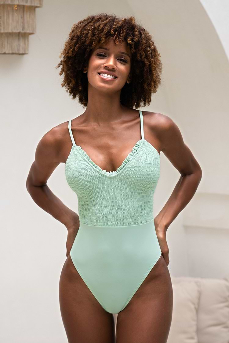 Kelli Smocked Frill One Piece Swimsuit