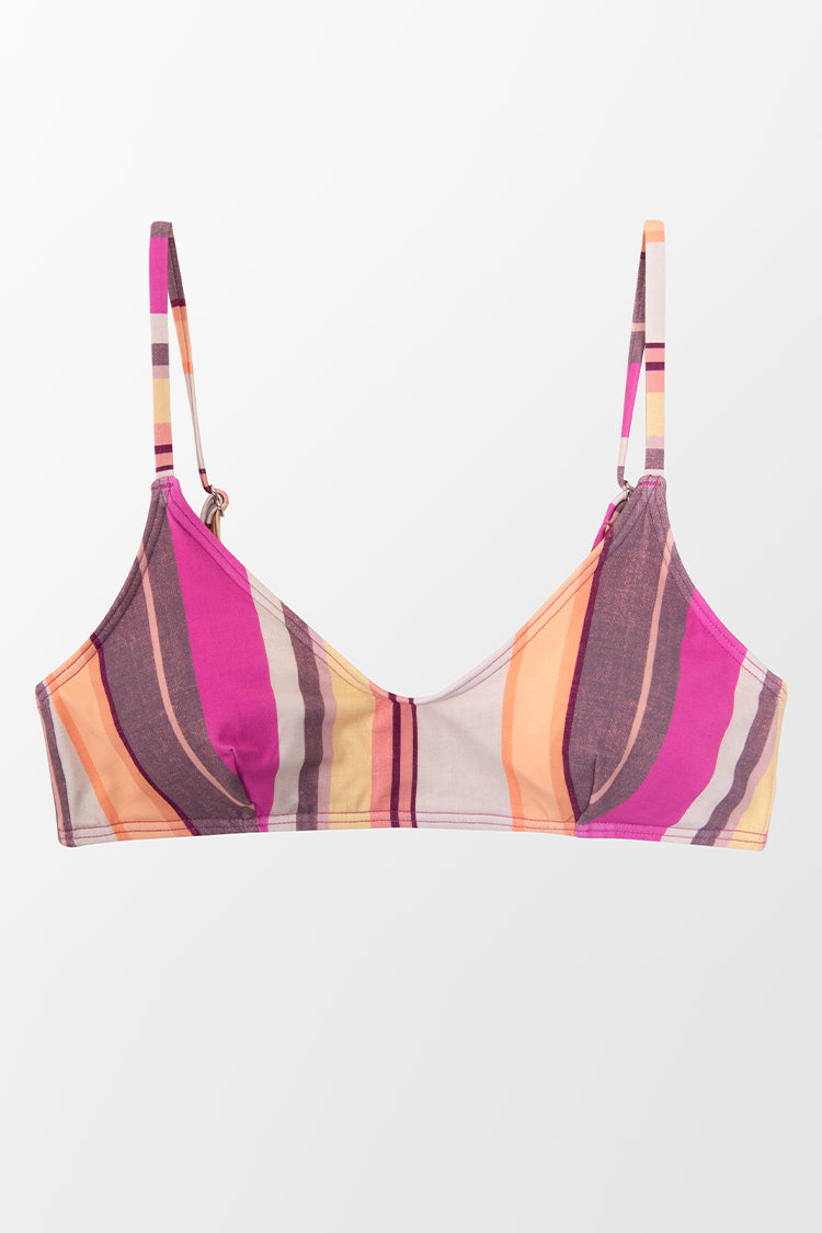 Haut de bikini rayé à crochet dans le dos