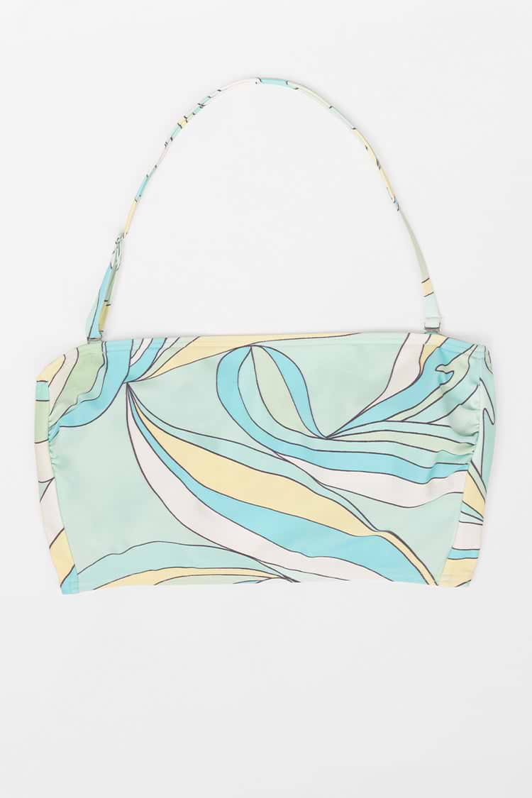 Retro Bandeau-Midkini mit abnehmbarem Träger