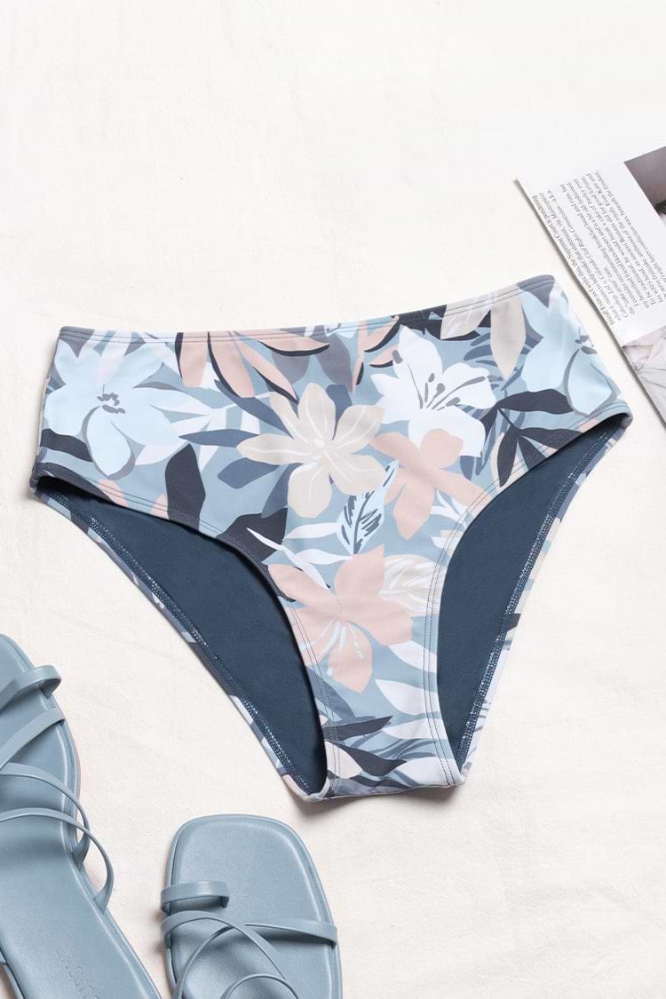 Tropische Bikinihose mit High waist