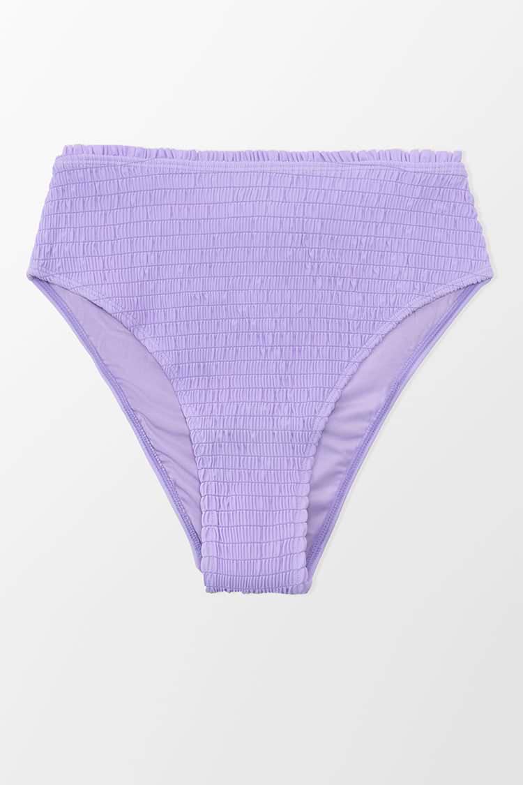 Allyssa High Waisted Smocked Frill Bikini Bottom