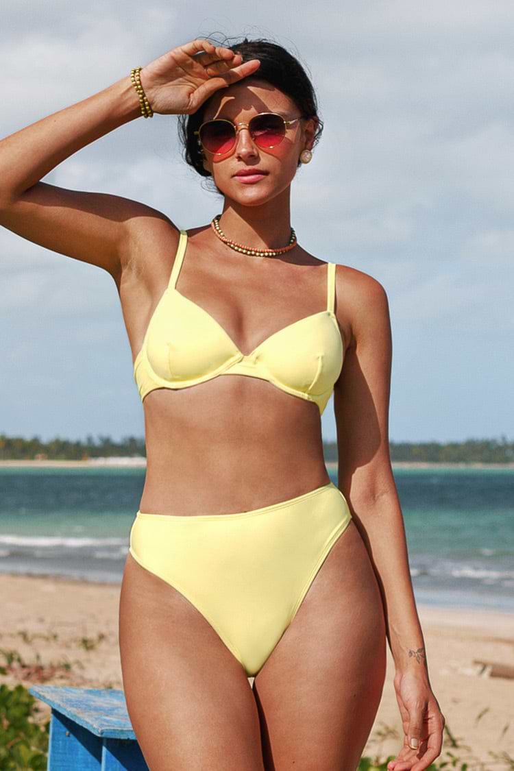 Bikini taille haute à armatures