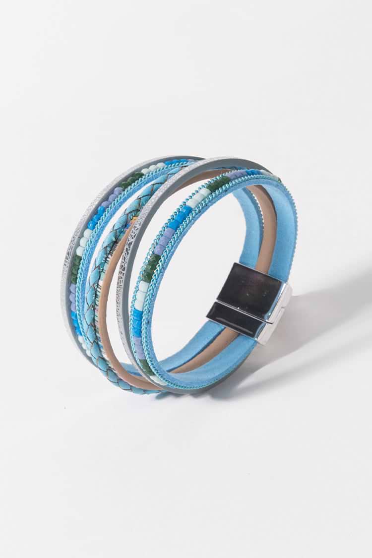 Boho-Armband mit Streifen in Blau