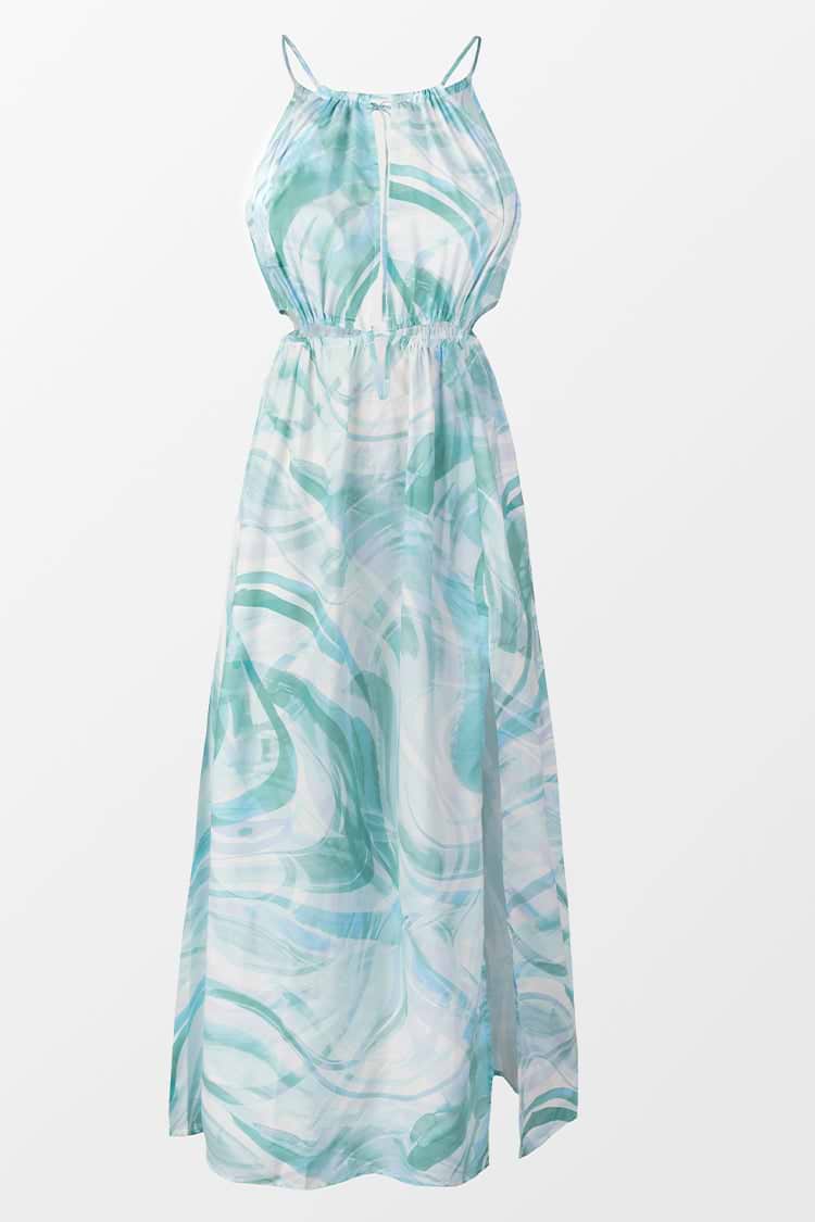 Kleid mit Marmor-Print und Cut-out