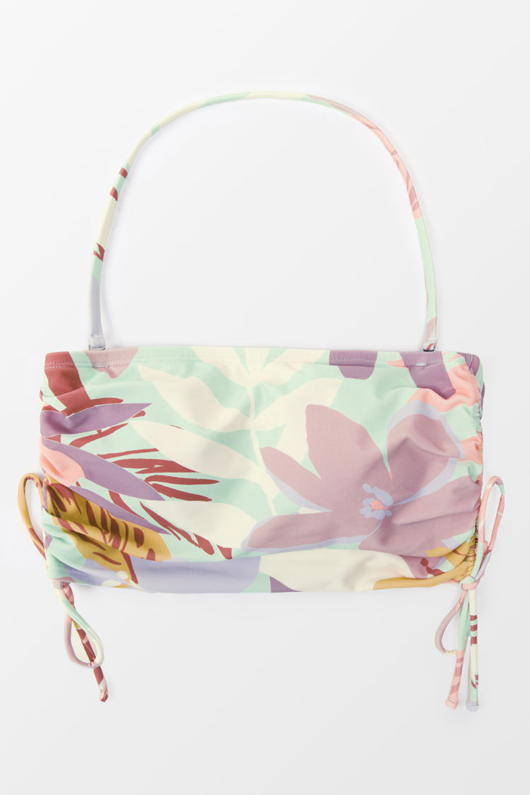 Bandeau-Bikinioberteil mit floralem Print