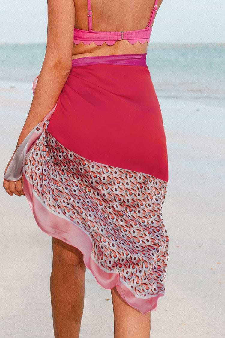 Strand-Sarong mit geometrischem Print