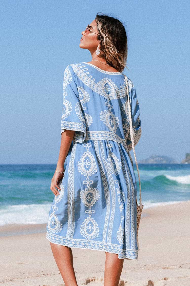 V-Ausschnitt gehäkeltes Cover Up