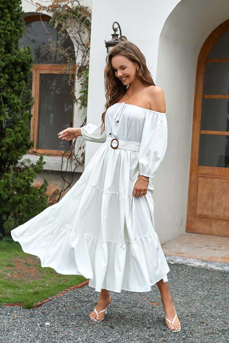 Vestido Harriet con hombros al aire