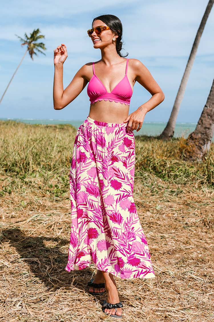 Makenna Leafy Split Skirt