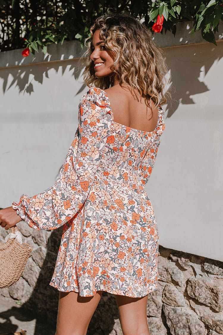 Elodie Ditsy Square Neck A-shape Dress