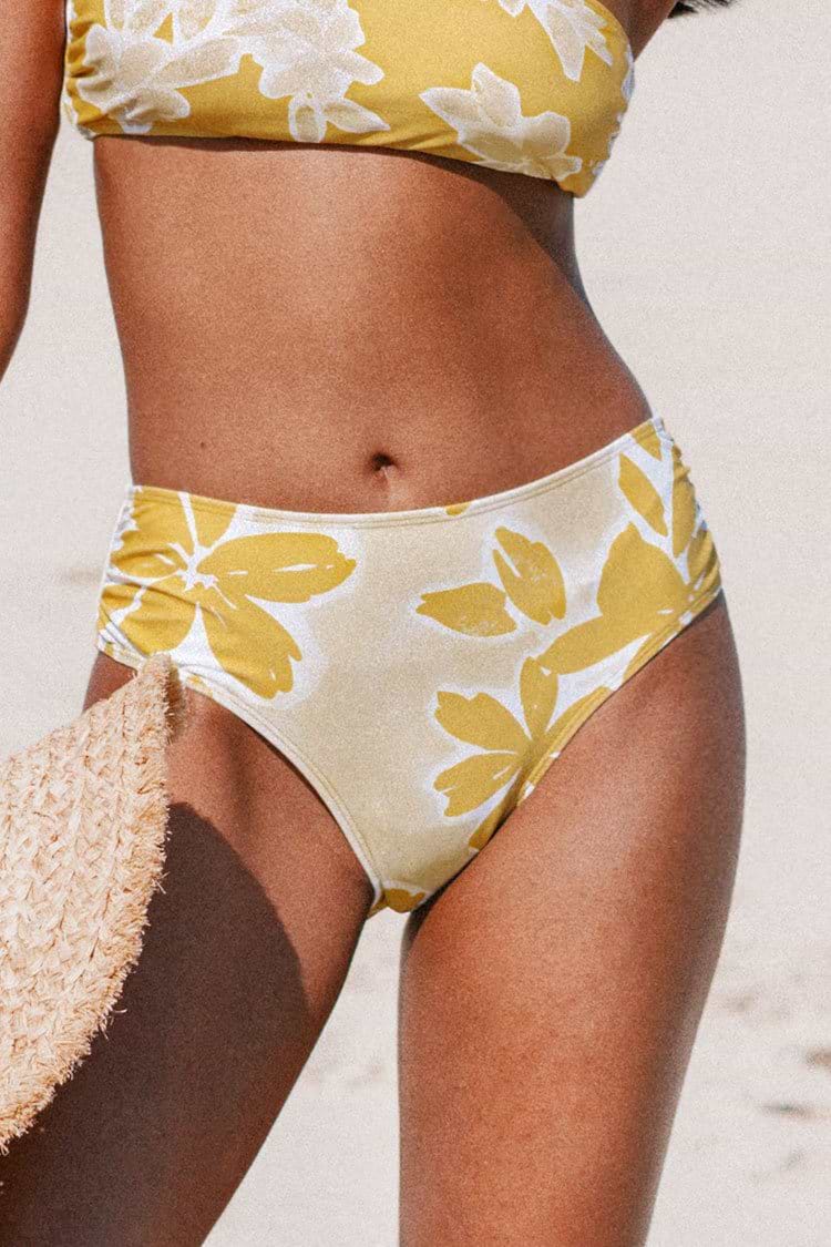 Delicate Expressions Side Shirred Mid Rise Bikini Bottom