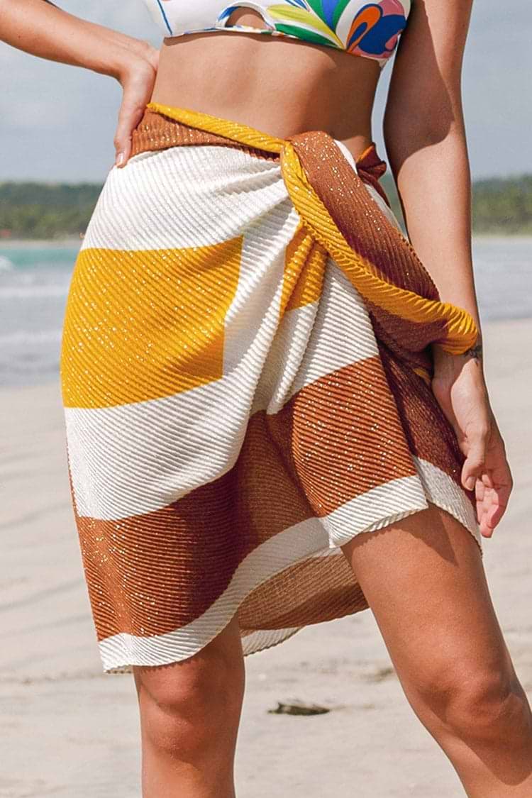 Laguna Beach Geometric Print Tie Waist Sarong