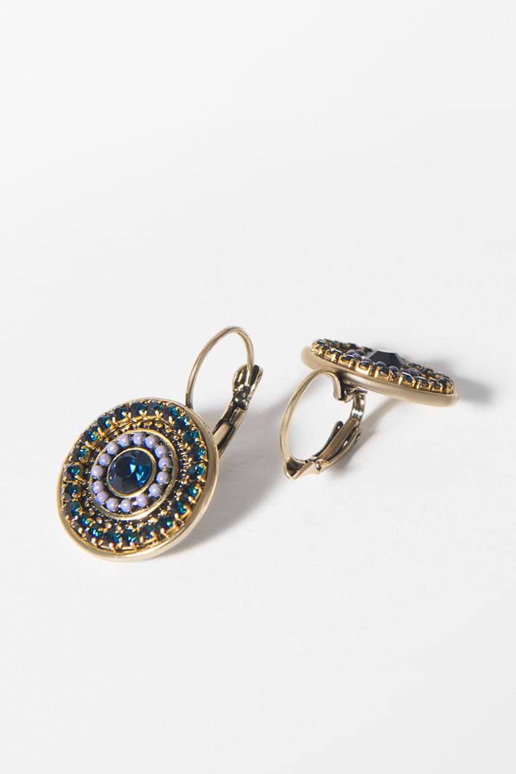 Runde Boho-Ohrringe mit Geometrischem Print