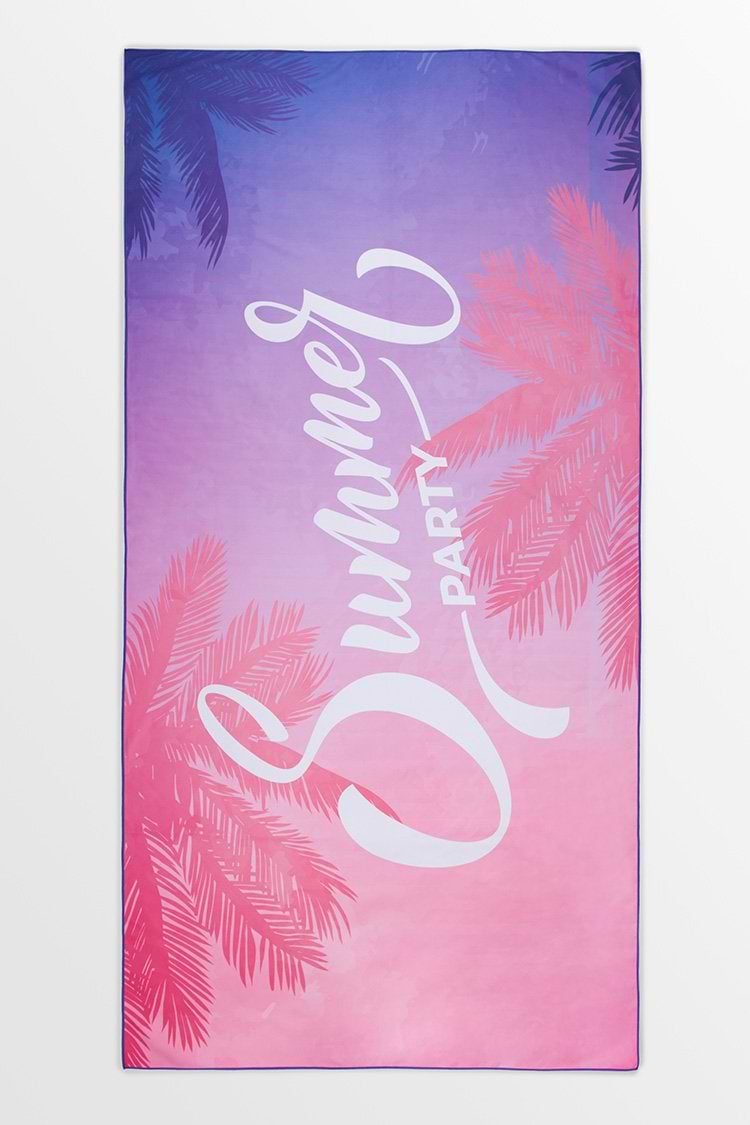 Manta de Playa Summer Forever con Estampado de Letras y Tropical