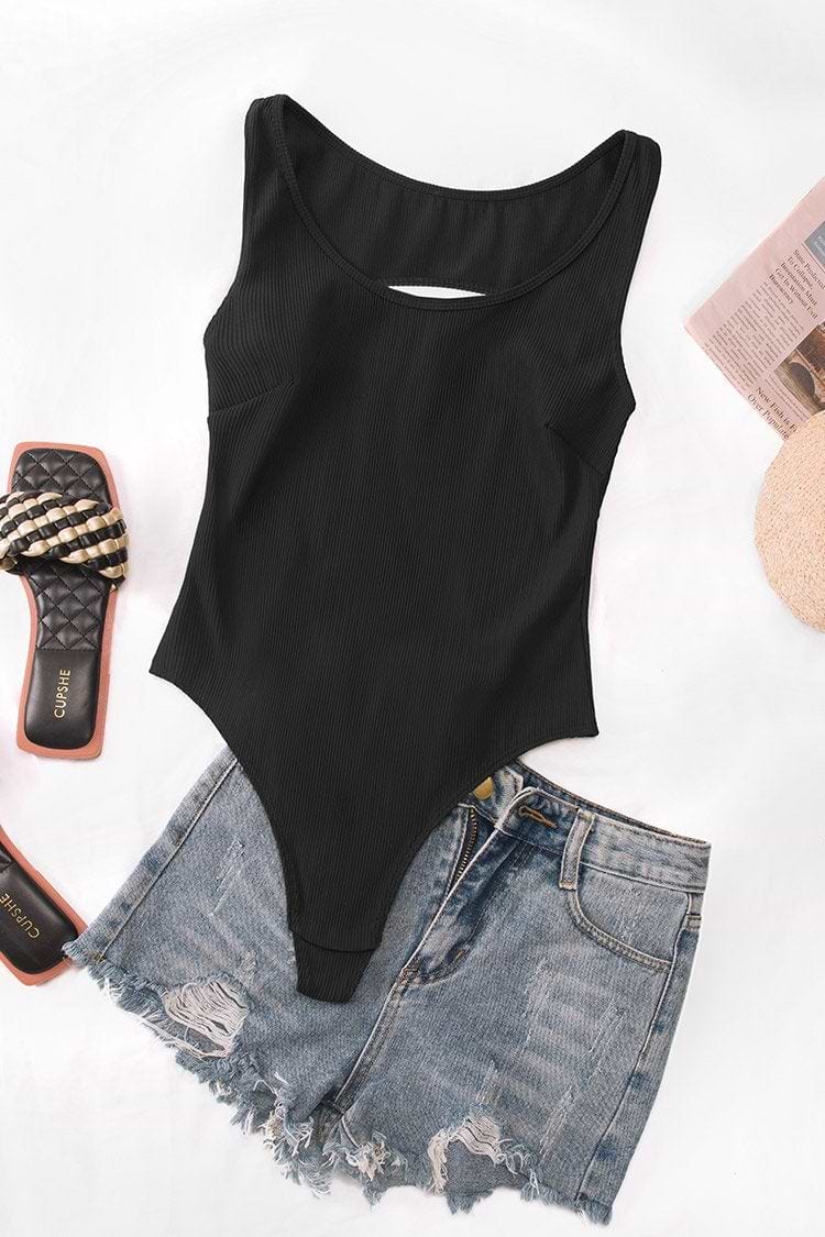 Body Tessa Acanalado con Abertura