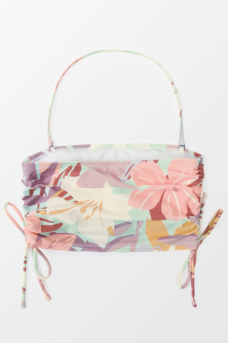 Bandeau-Bikinioberteil mit floralem Print
