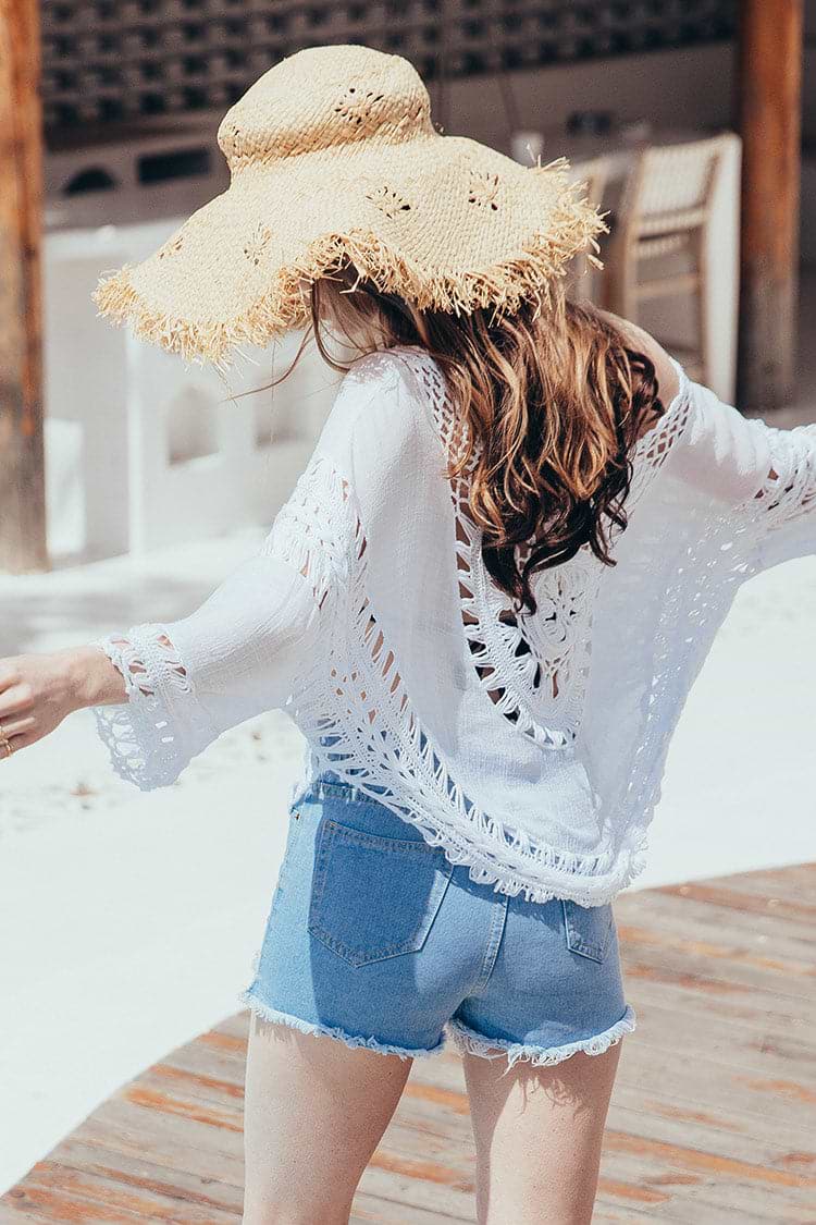 Crop Top au crochet et col scoop