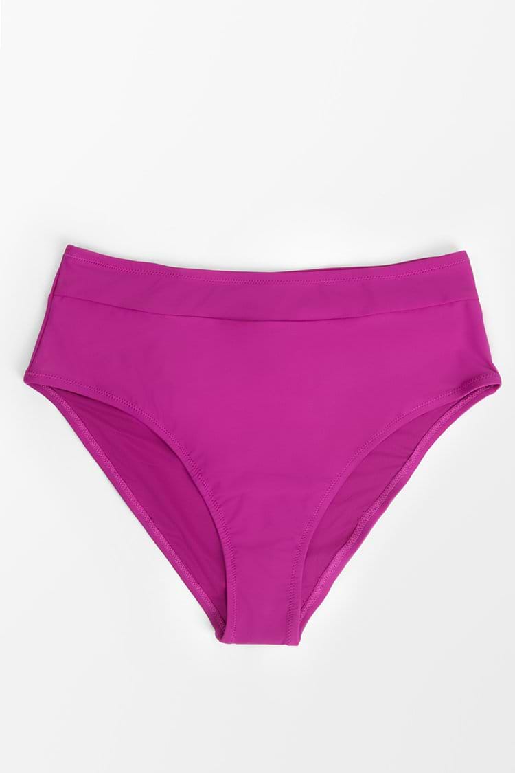 Amira Fuchsia High Waisted Plus Size Bikini Bottom