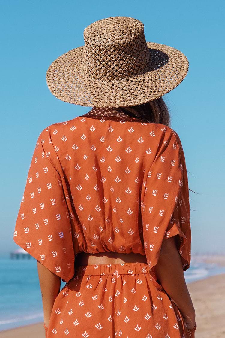 Haut de cover up à imprimé géométrique