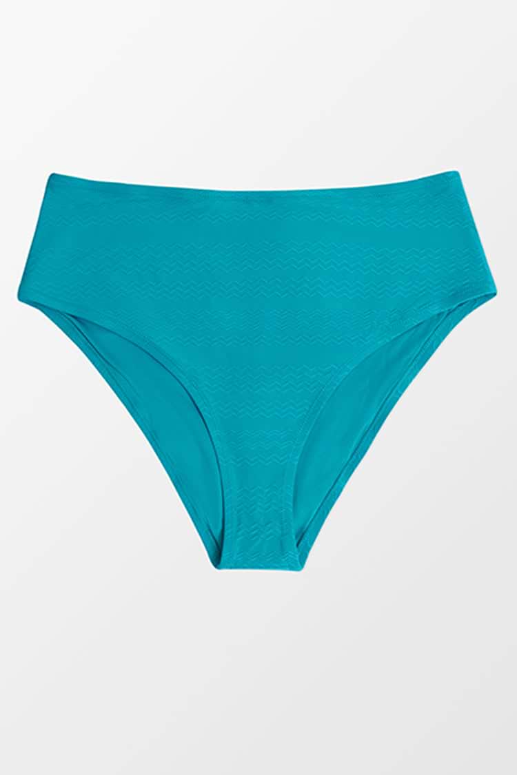 Große Größen High-waist Bikinihose in Blaugrün