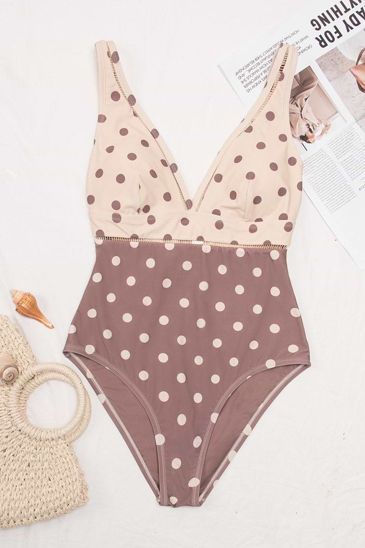 Maillot de bain une pièce grande taille à pois