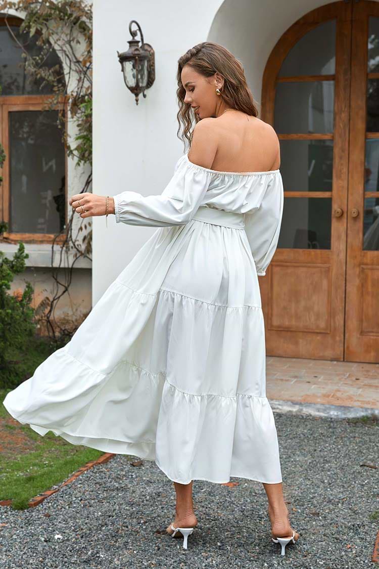 Vestido Harriet con hombros al aire