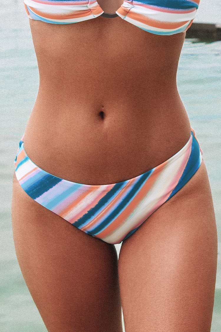 Waterfront Stripe Reversible Standard Rise Hipster Bikini Bottom