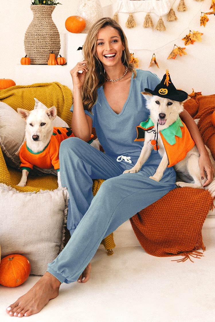 Overalls mit Glockenärmeln und Kordelzug