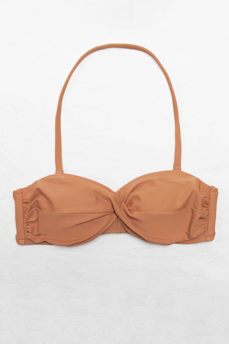 Haut de bikini bandeau torsadé noué dans le dos