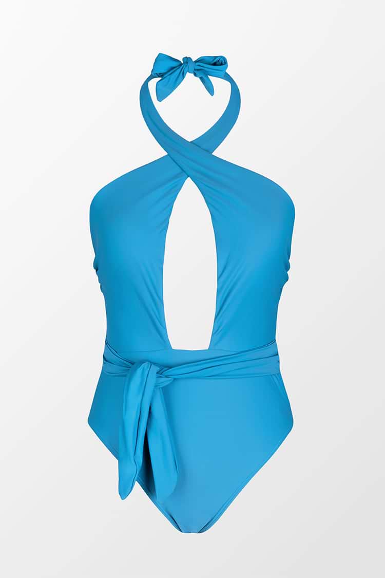 Summer Of Love Bañador con escote alto y cinturón