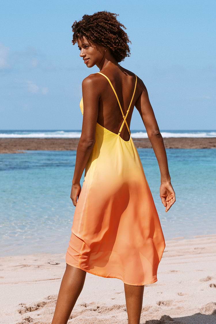 Robe en forme de A à bretelles réglables et imprimé ombre