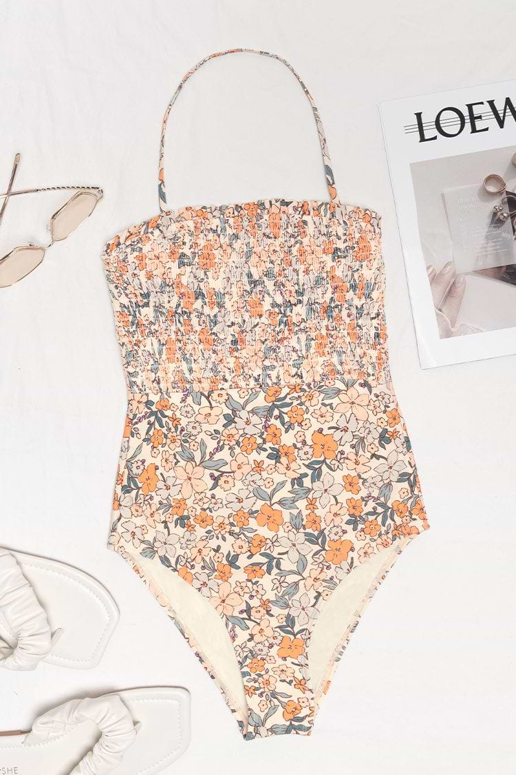 Elodie Ditsy Floral Smocked Frill One Piece Swimsuit