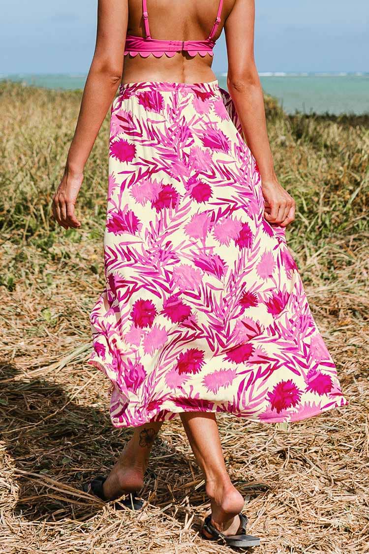 Makenna Leafy Split Skirt