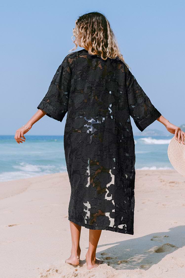 Cover up noir ouvert sur le devant